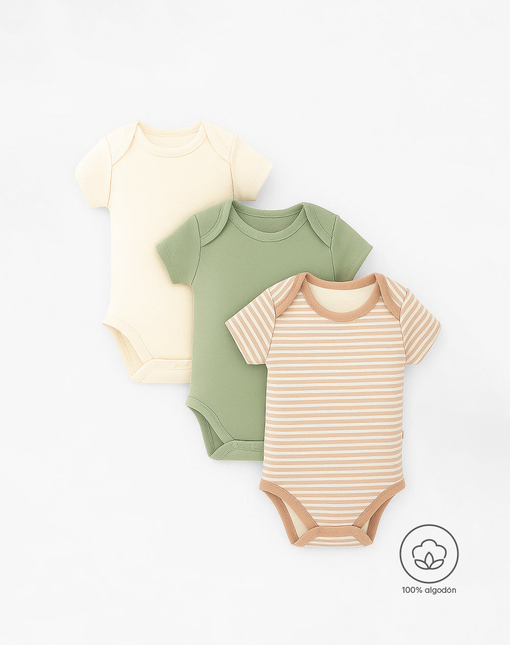 Boby bebé unisex x3unds manga corta algodón surtido