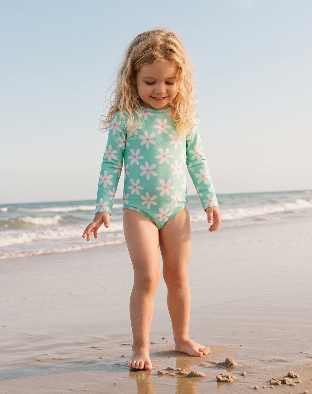 Vestido de baño manga larga protección UV estampado niña
