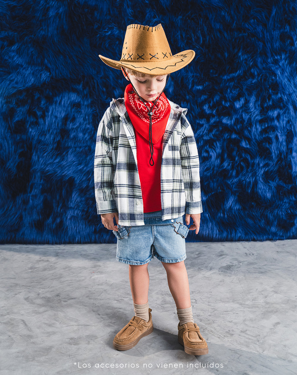 Camisa oversize manga larga cuadros niño
