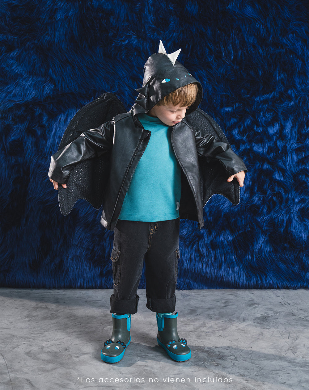 Chaqueta dragón negra niño