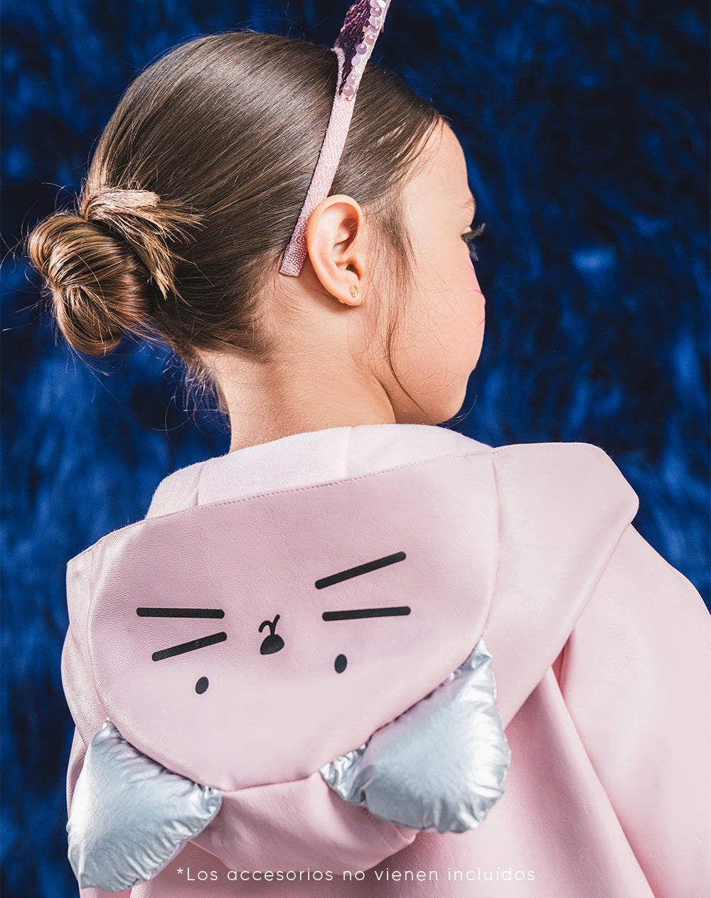 Chaqueta gato rosada niña