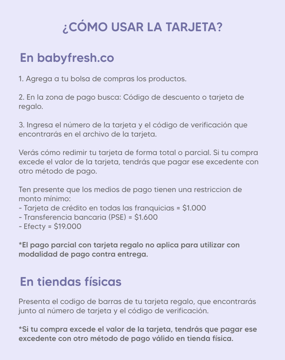 Tarjeta regalo $100.000