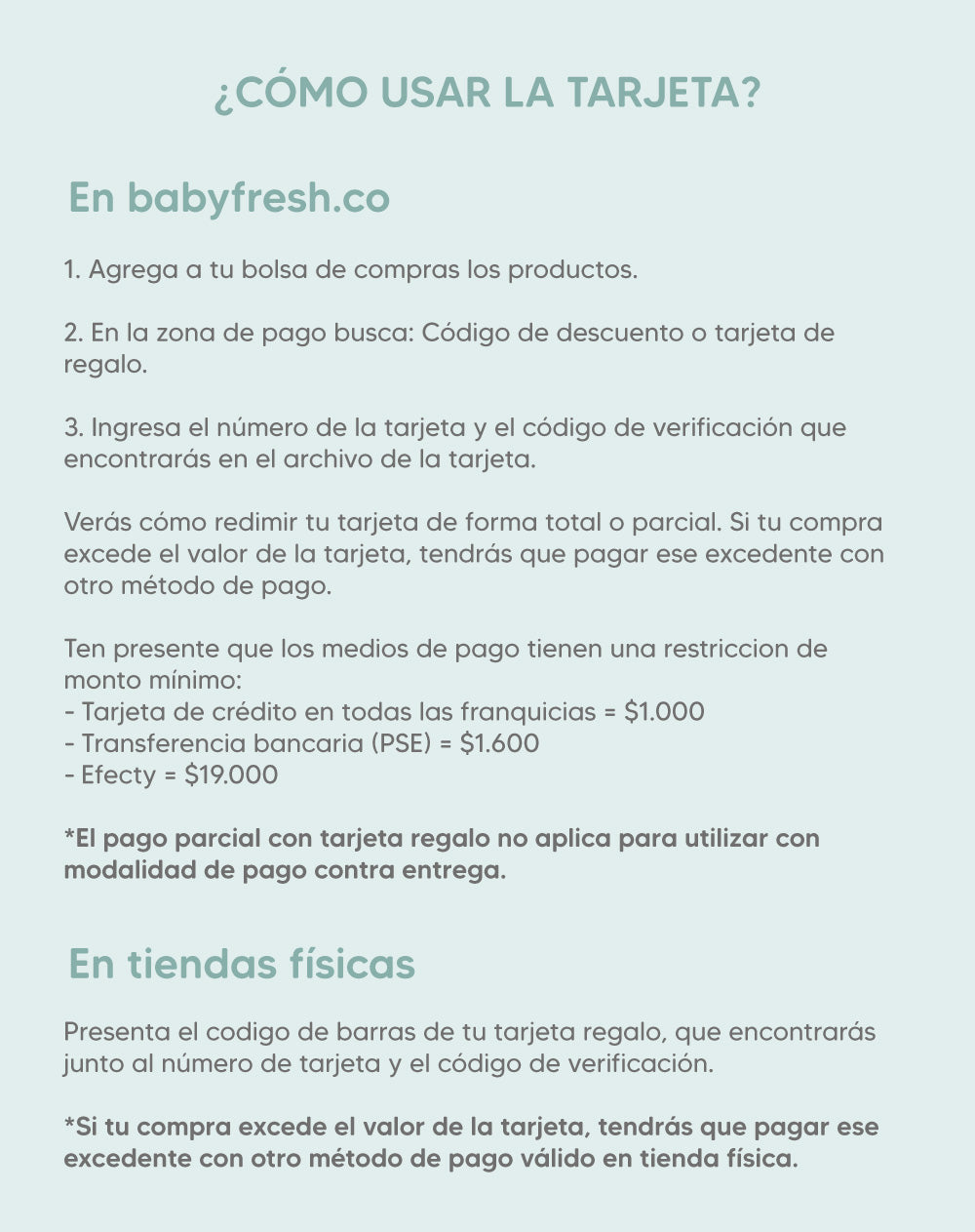 Tarjeta regalo $30.000