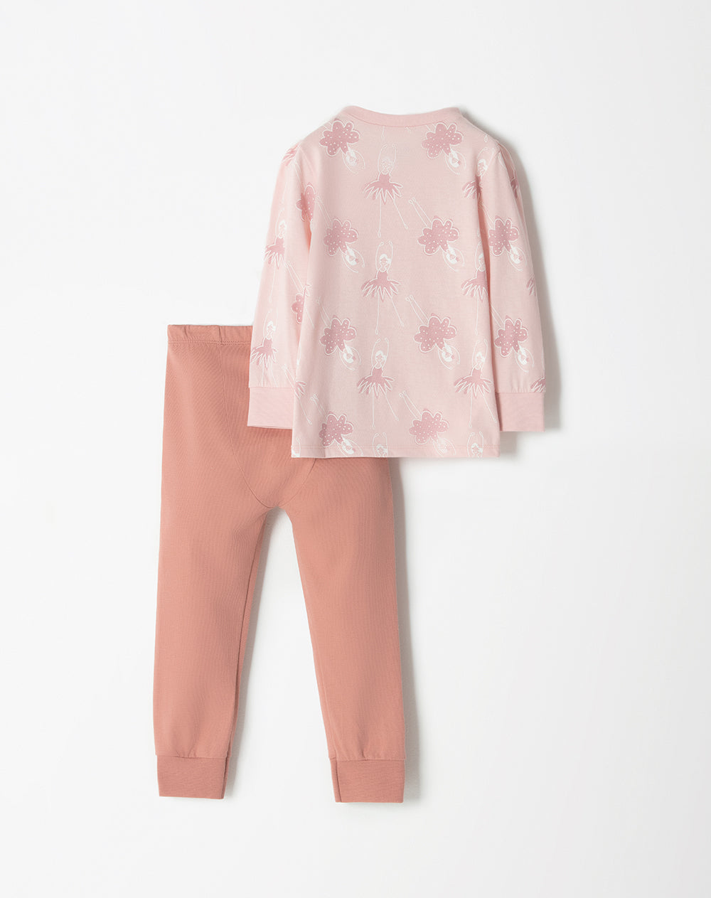 Pijama niña buzo + pantalón algodón rosada estampada