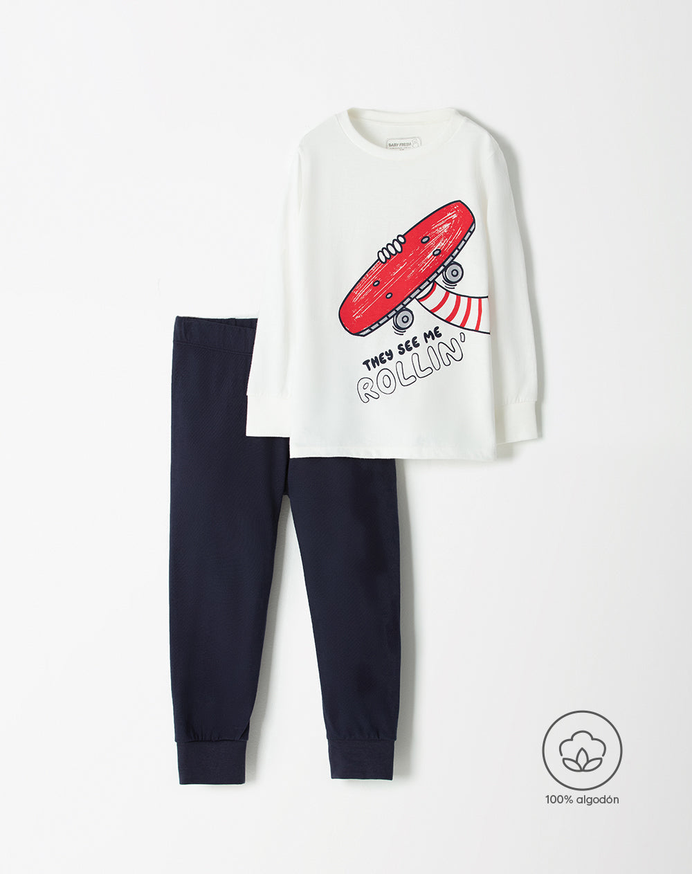 Pijama niño buzo + pantalón algodón surtida estampada