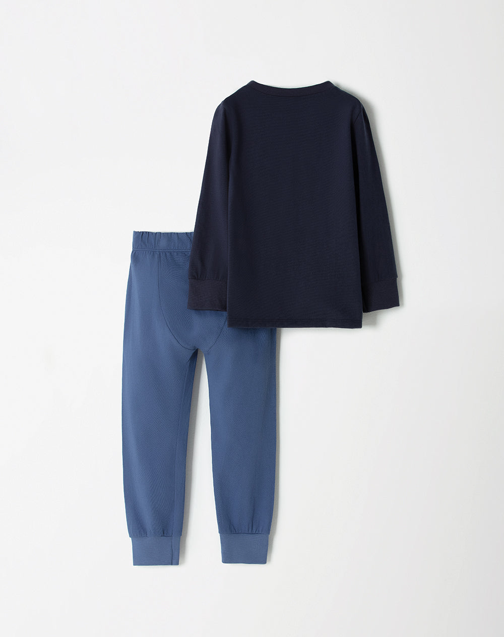 Pijama fitted fit manga larga azul estampada