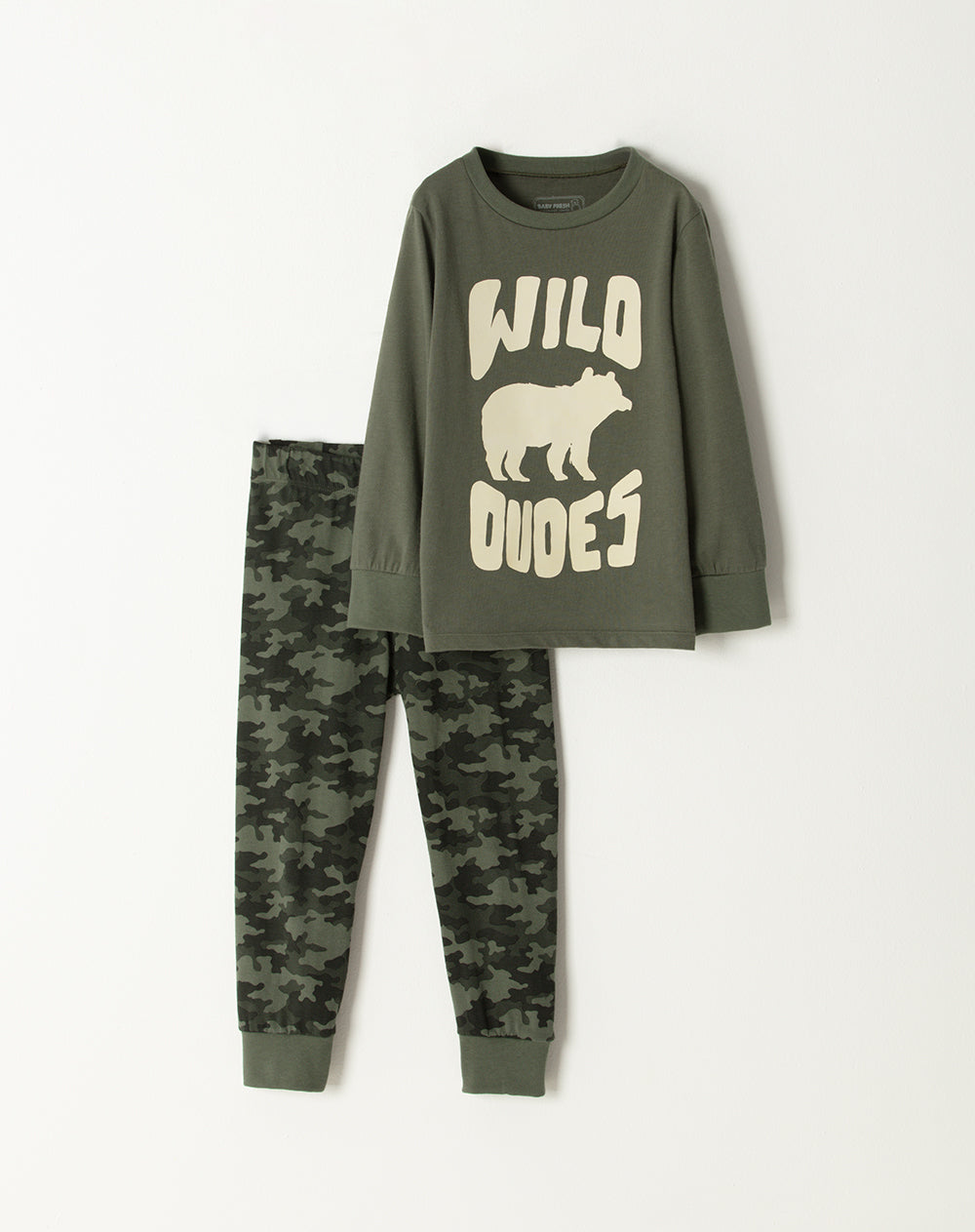 Pijama fitted fit manga larga verde camuflada
