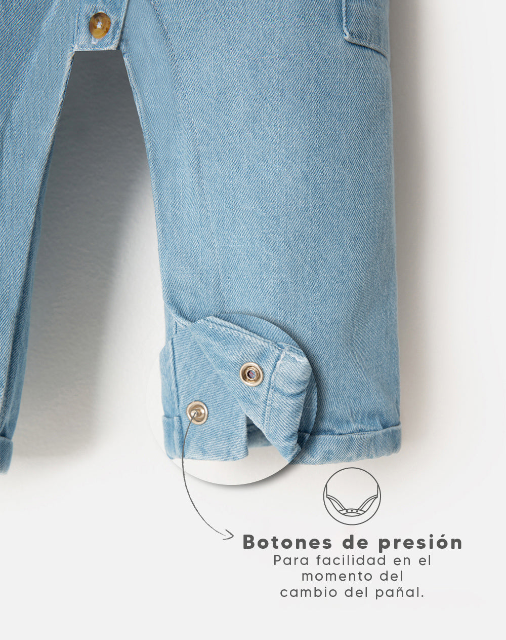 Enterizo regular fit indigo claro