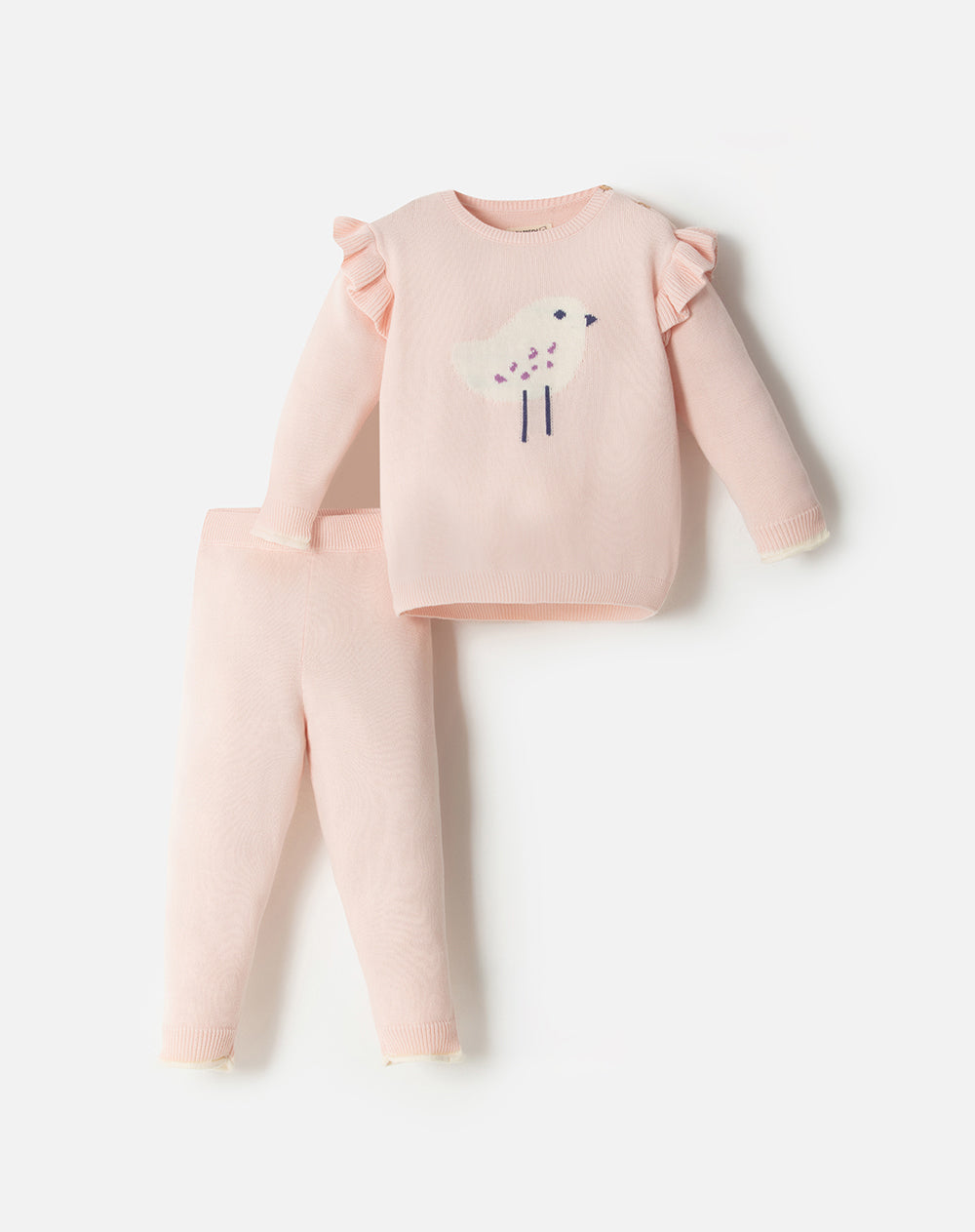 Conjunto pantalon largo manga larga rosado