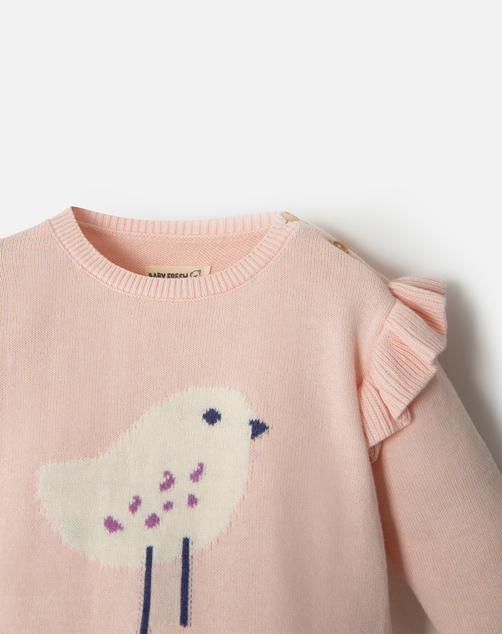 Conjunto bebé niña suéter + pantalón tejido rosado