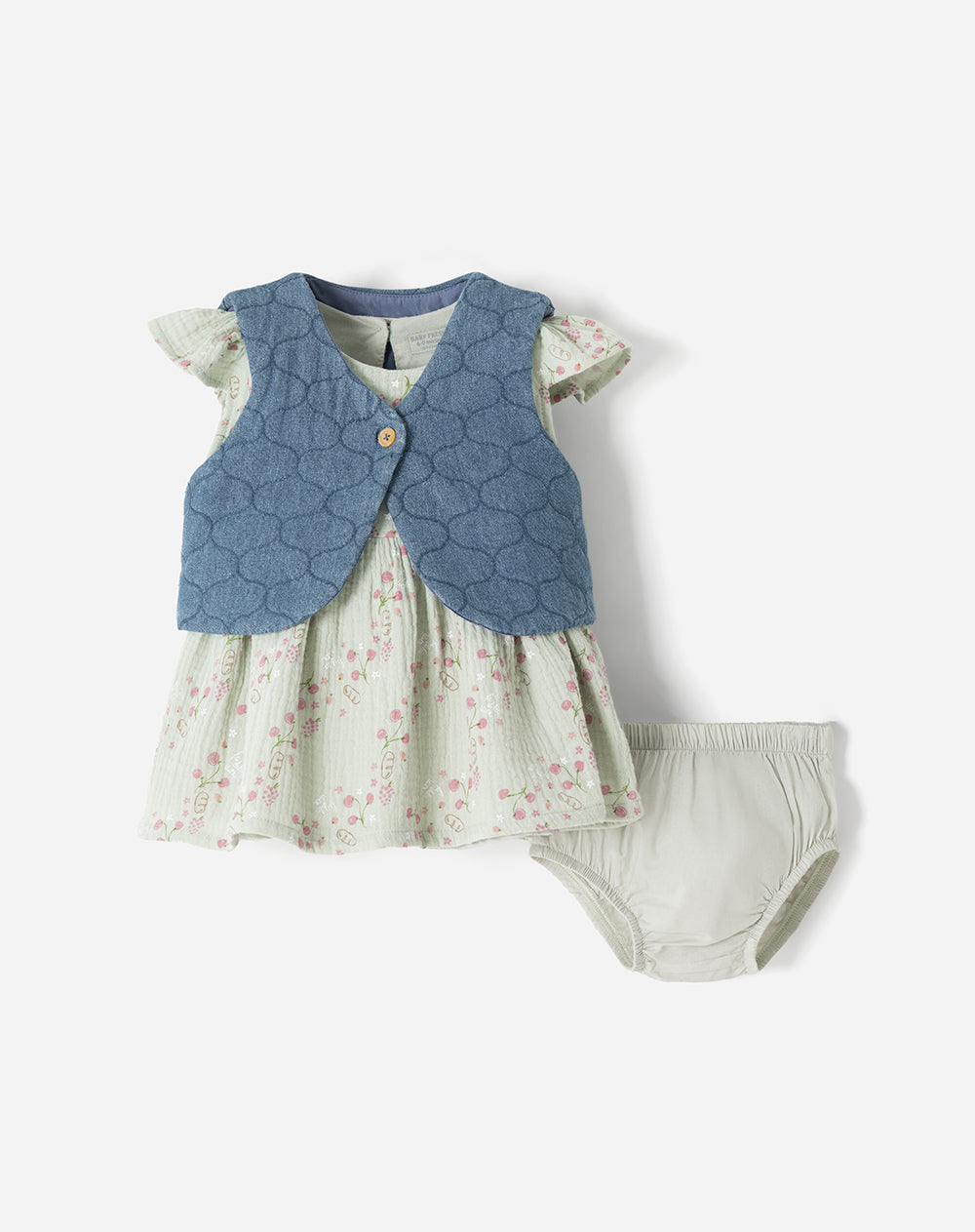 Conjunto vestido + bloomer bebé niña