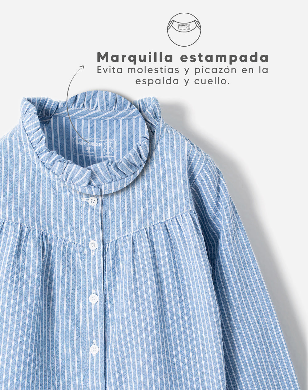 Camisa regular fit manga larga azul