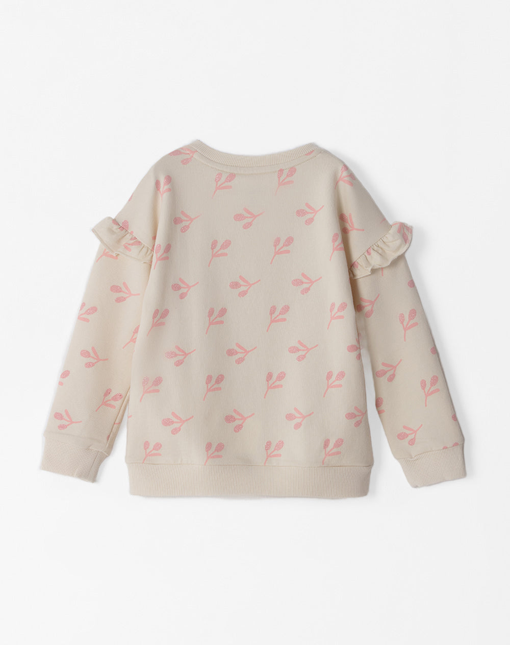 Buzo loose fit beige estampado