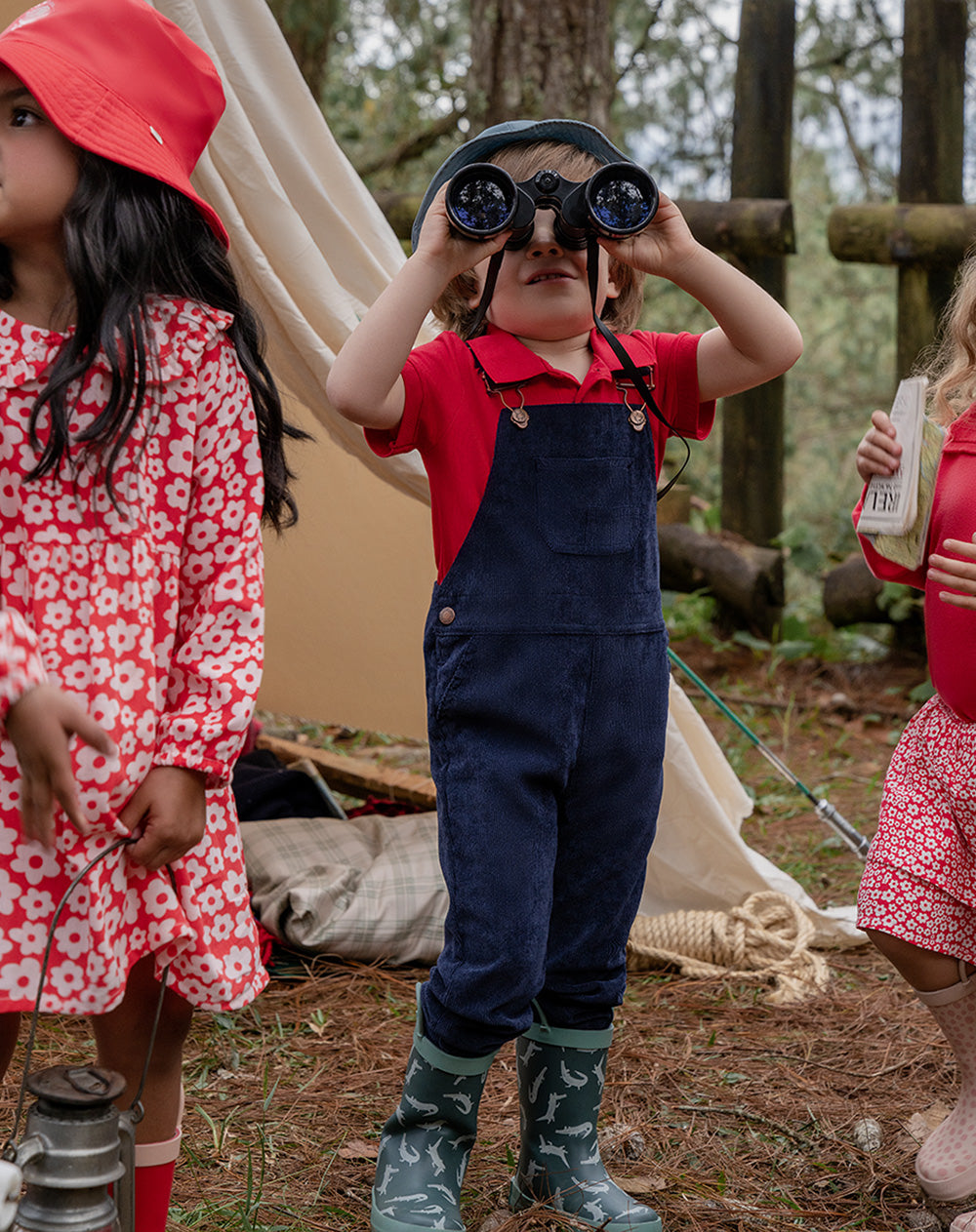 Overol regular corduroy azul niño