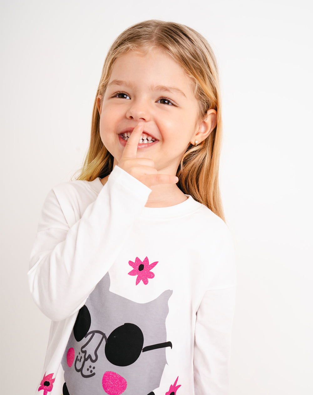 Camiseta loose fit manga corta blanca