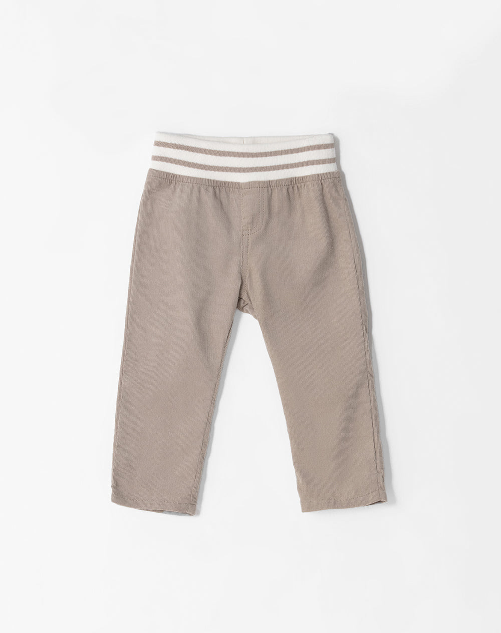 Pantalón regular fit tiro medio en drill beige