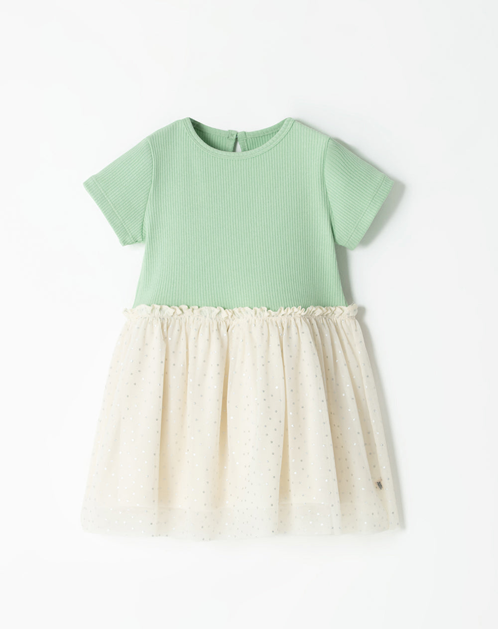 Vestido corto verde estampado