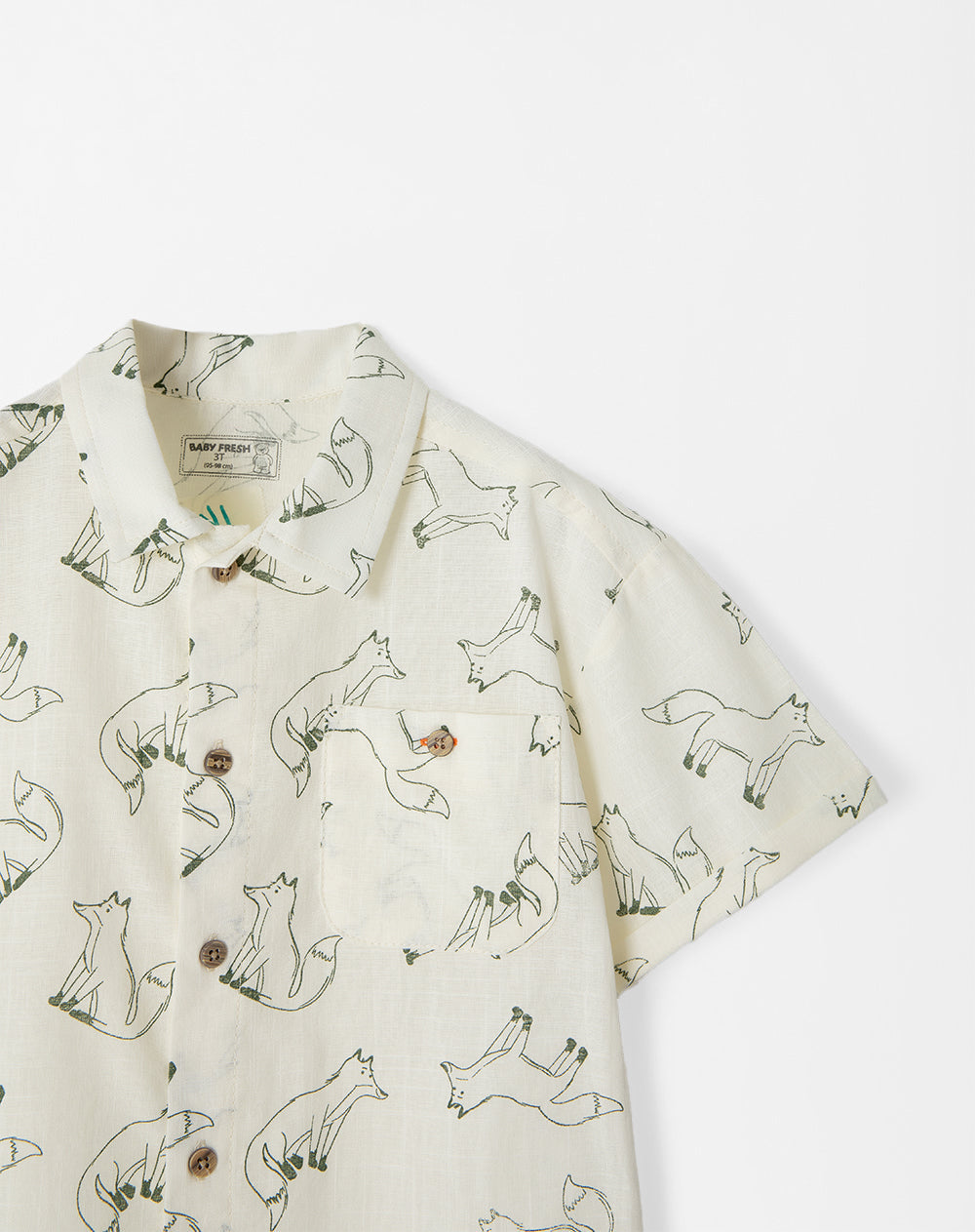 Camisa manga corta algodón estampada niño