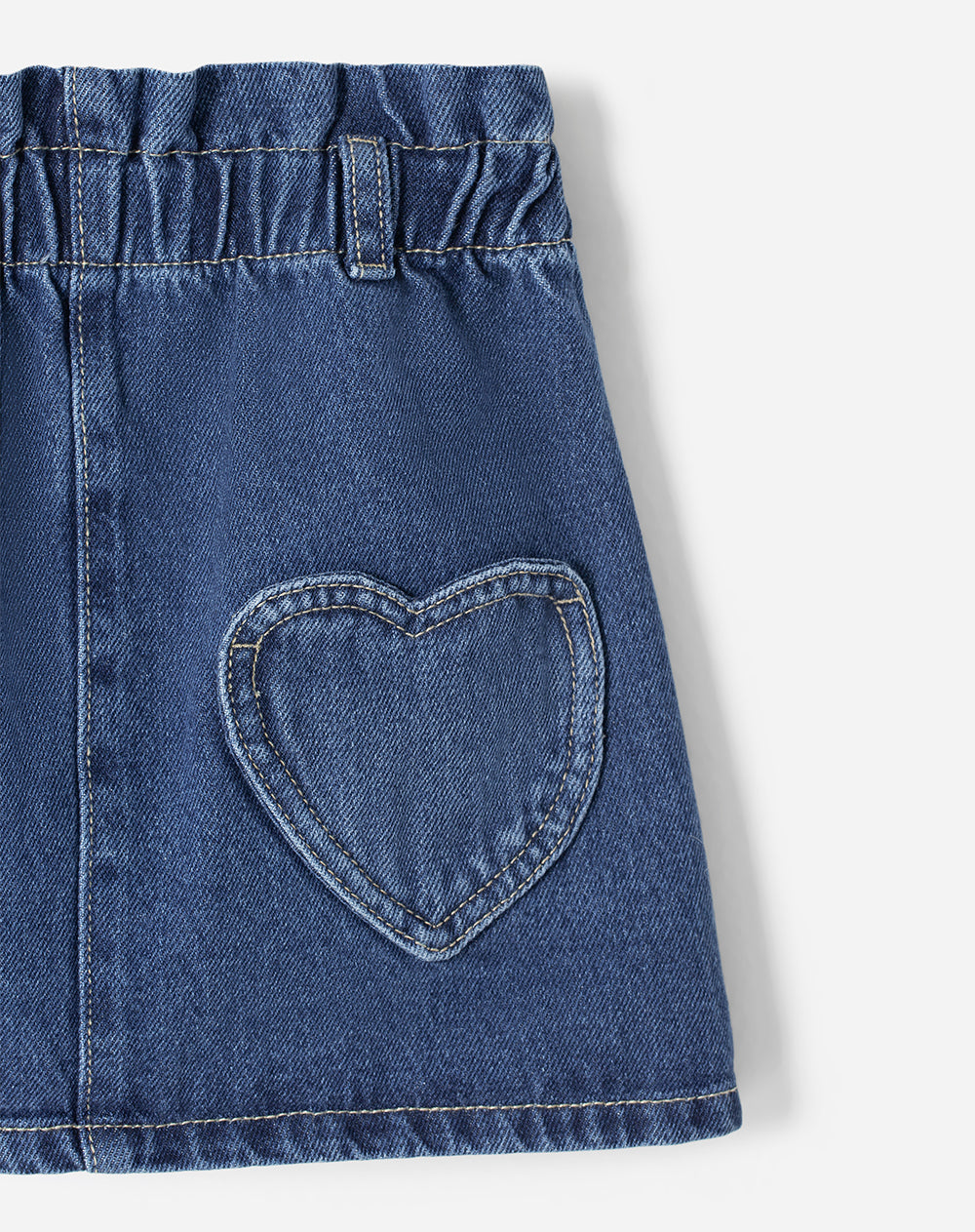 Falda denim tiro medio índigo niña
