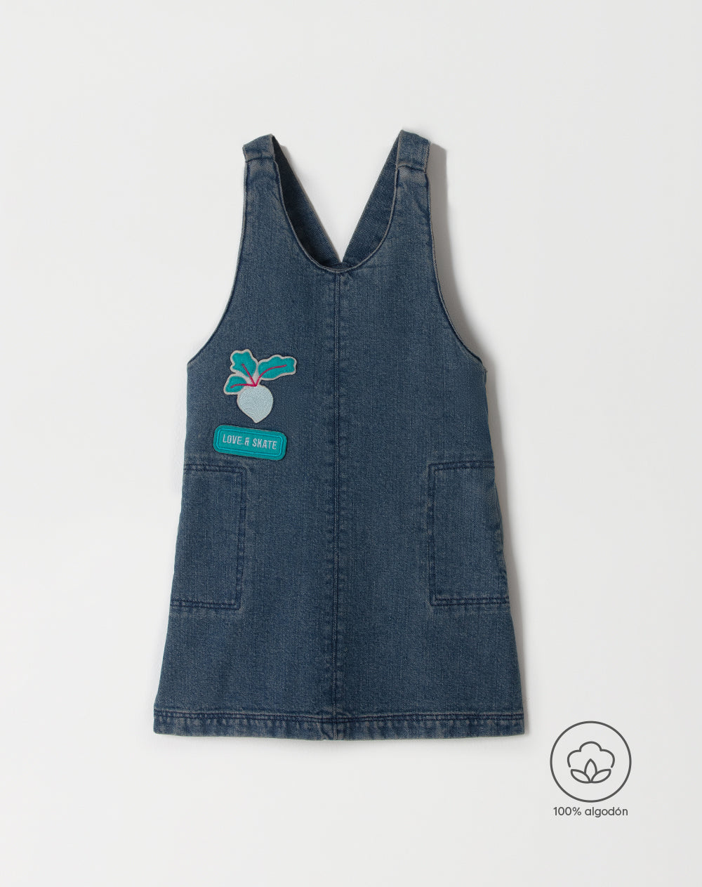 Overol falda indigo medio