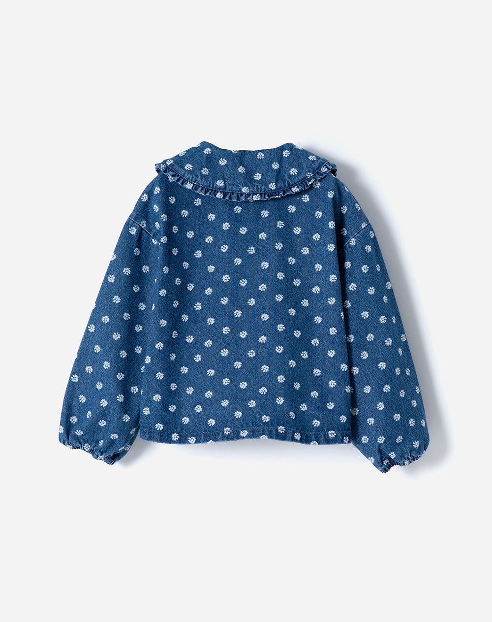 Camisa regular fit manga larga denim estampada