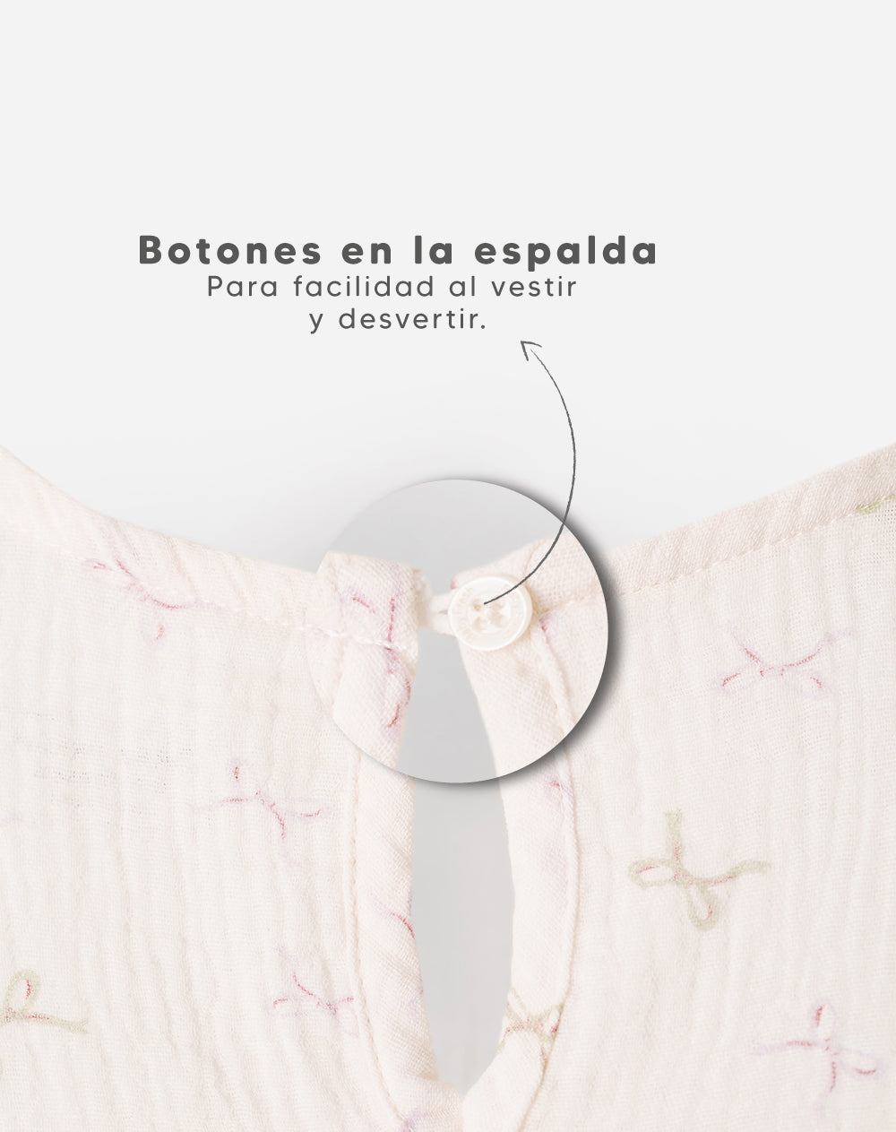 Conjunto pantalon corto manga corta crema estampado