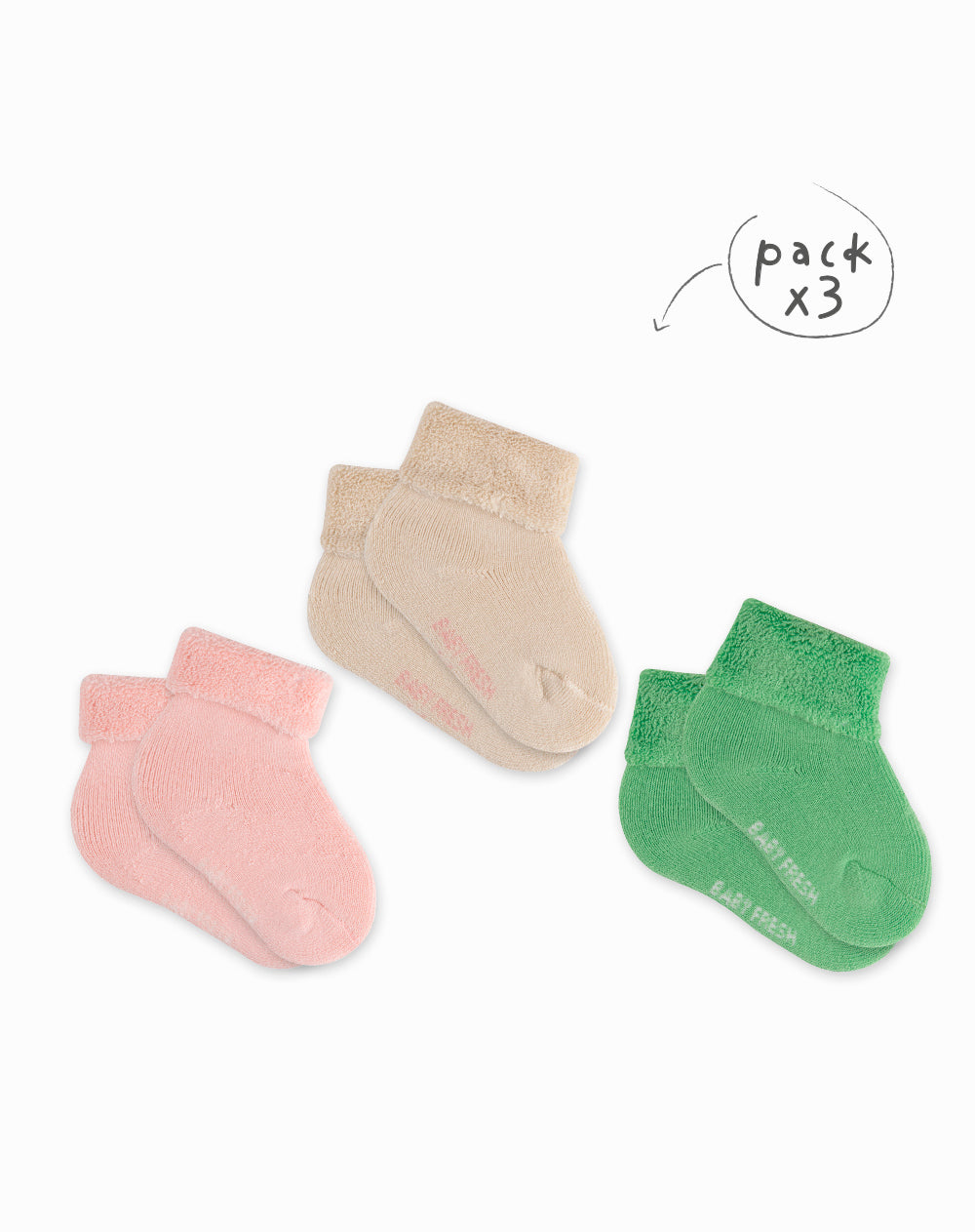 3 pares de medias largas surtido