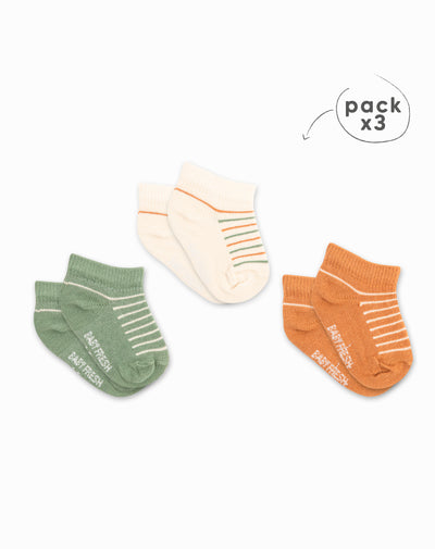Medias bebé niño algodón tobilleras pack x3 surtido