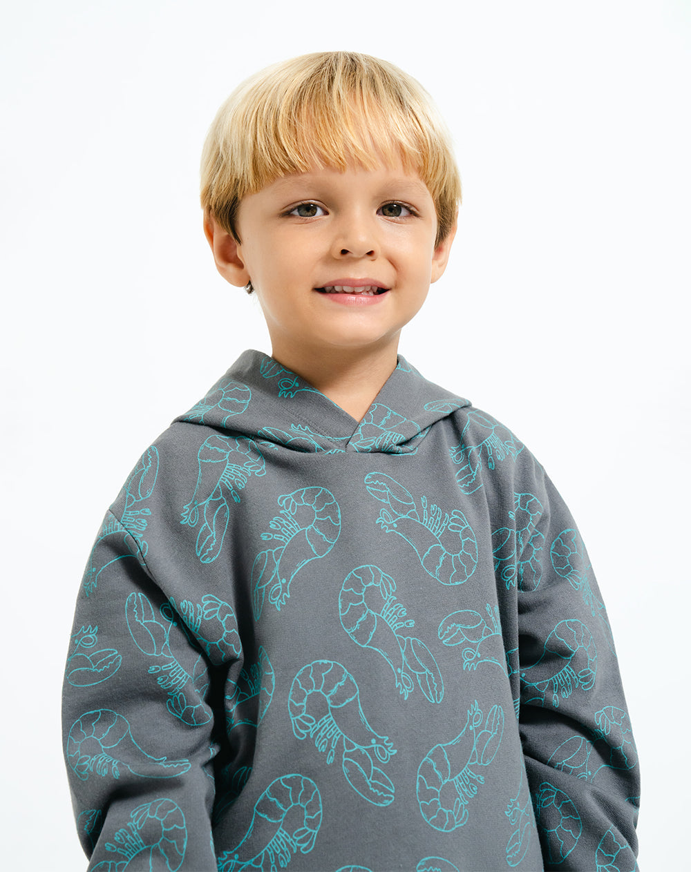 Buzo loose fit gris estampado