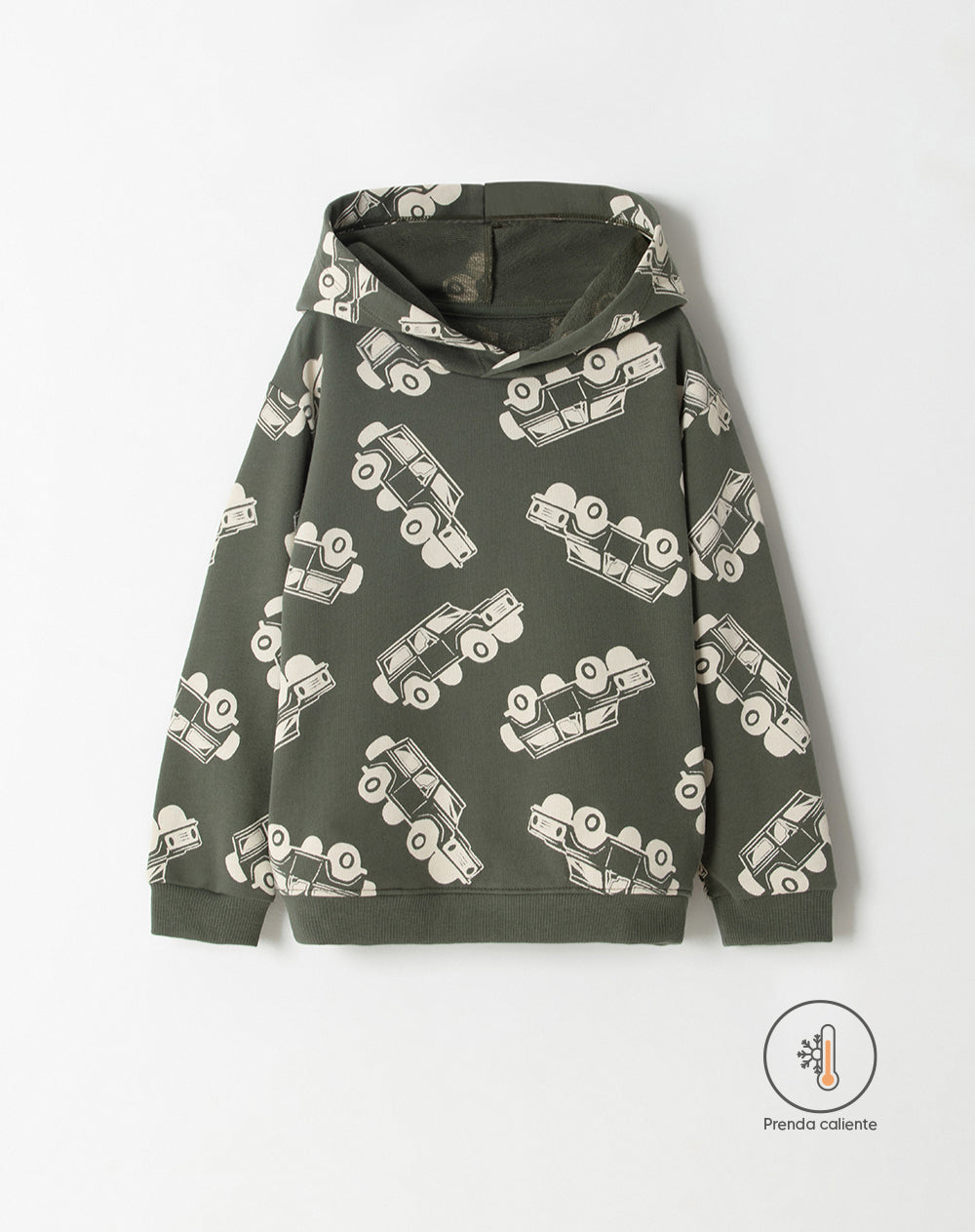 Buzo loose fit verde estampado