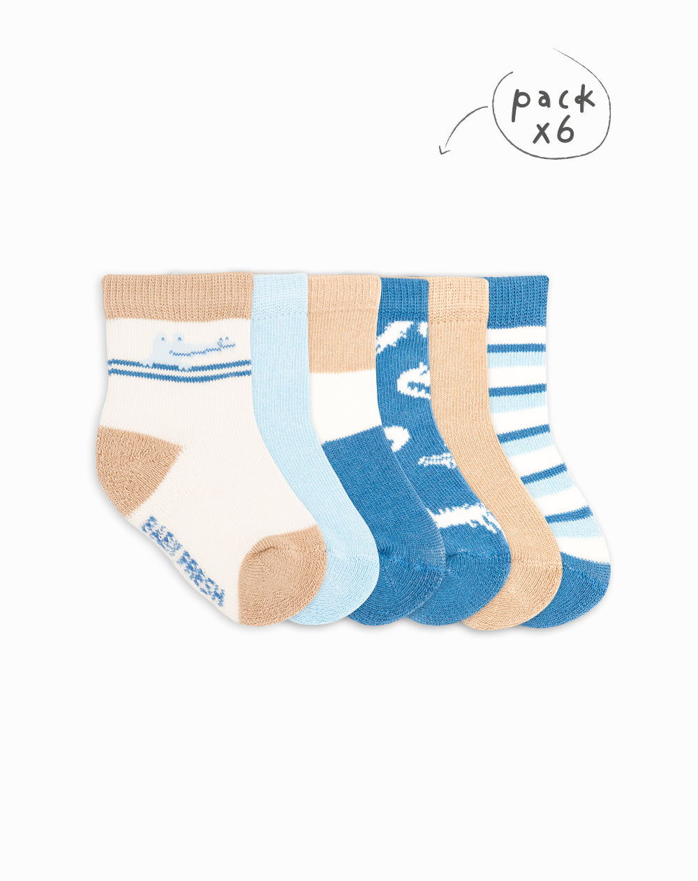 6 pares de medias largas surtidas