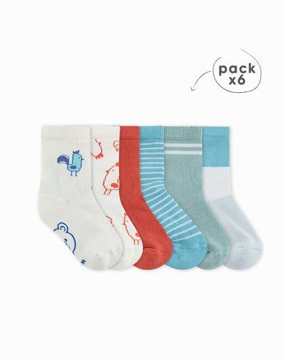 Medias bebé niño algodón largas pack x6 surtido