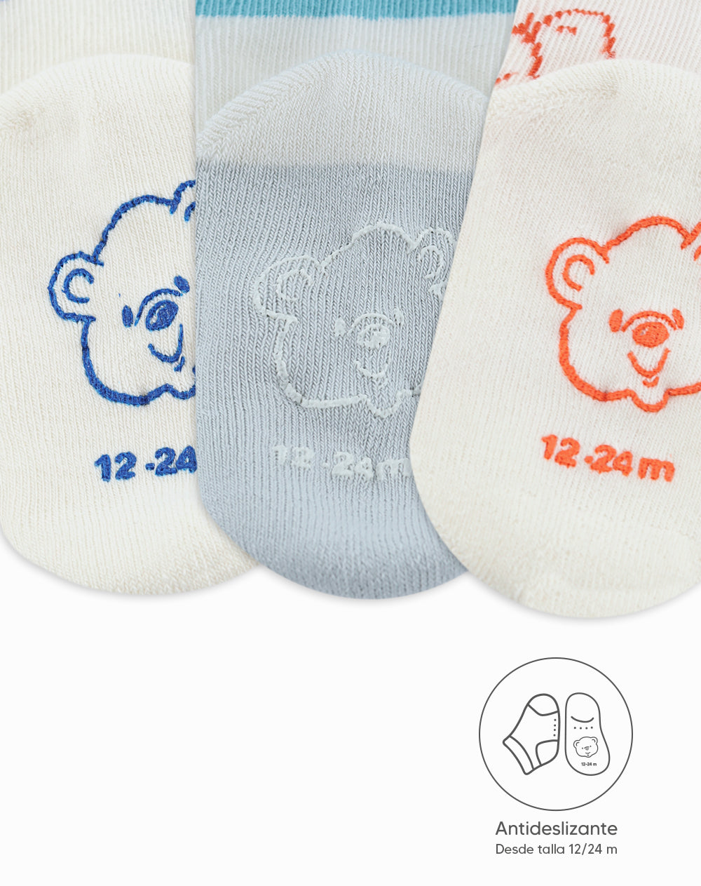 Medias bebé niño algodón largas pack x6 surtido