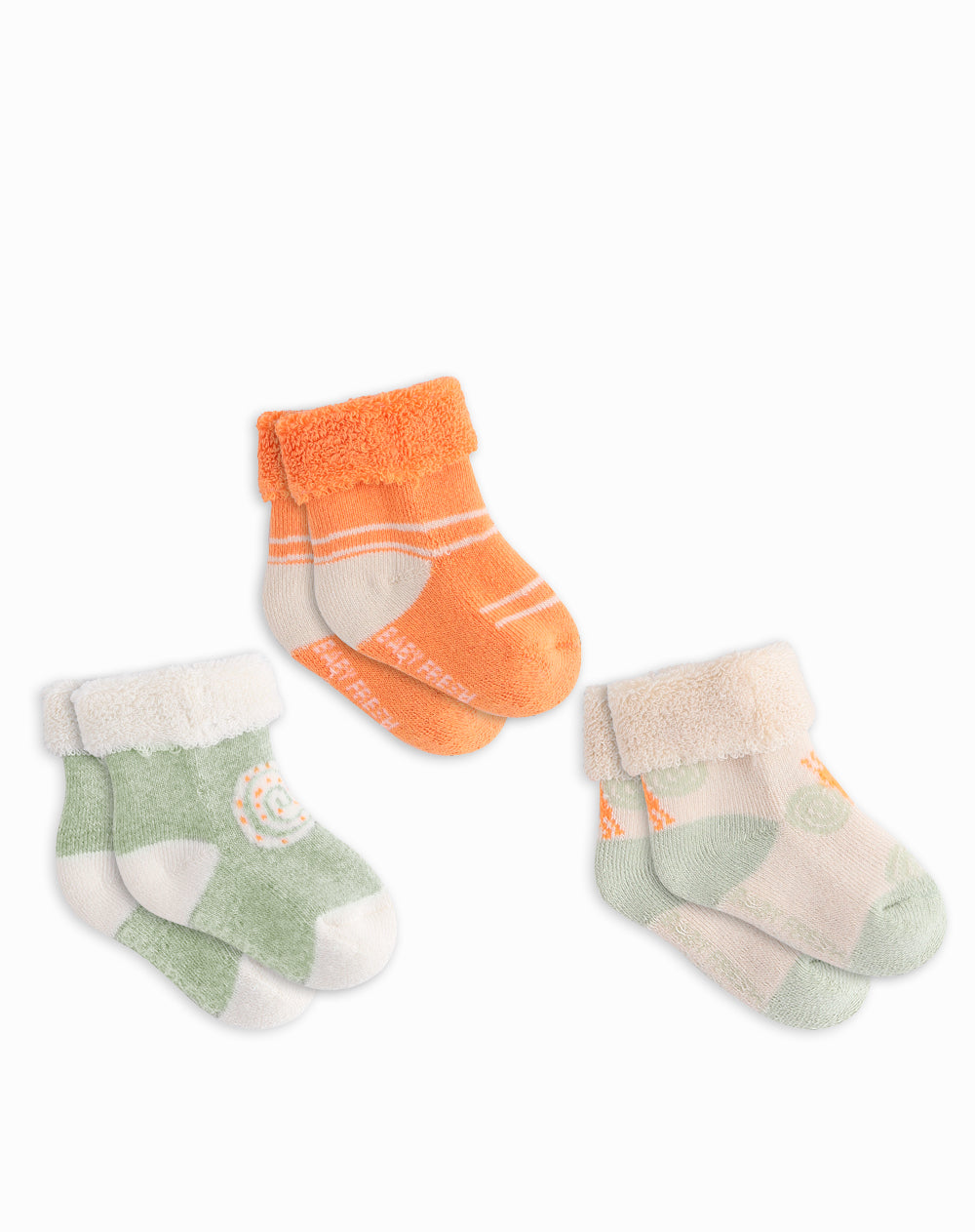 Medias bebé unisex algodón largas pack x3 surtido