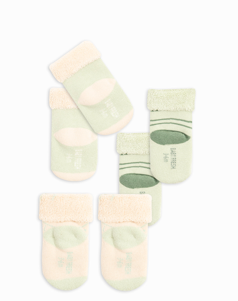 Medias bebé unisex algodón largas pack x3 surtido