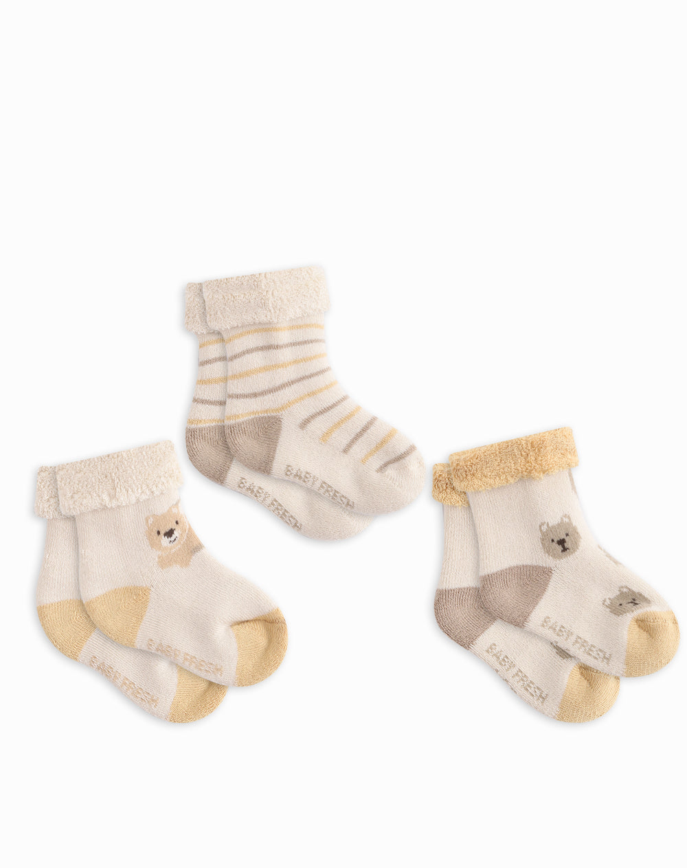 Medias bebé unisex algodón largas pack x3 surtido