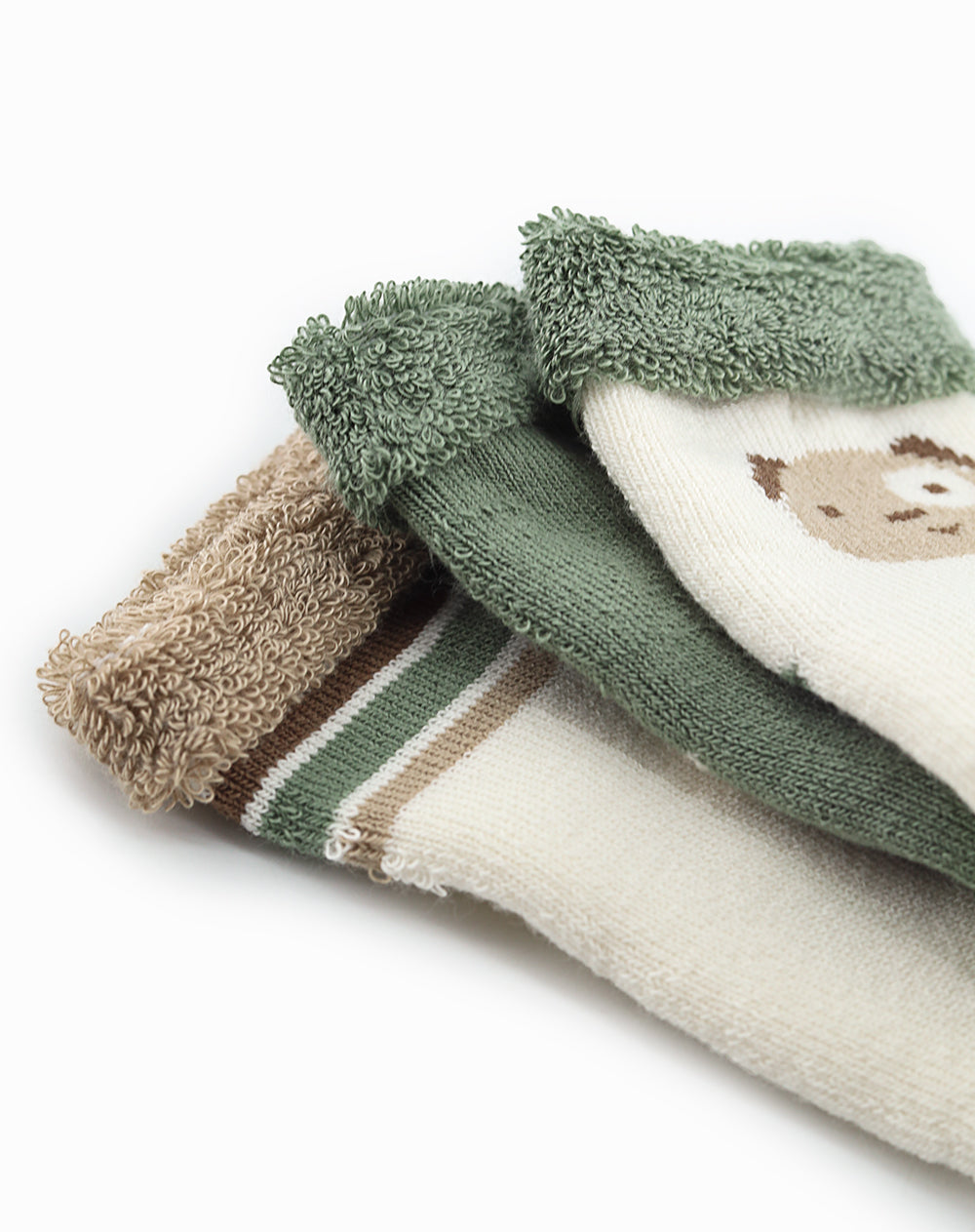 Medias bebé unisex algodón largas pack x3 surtido