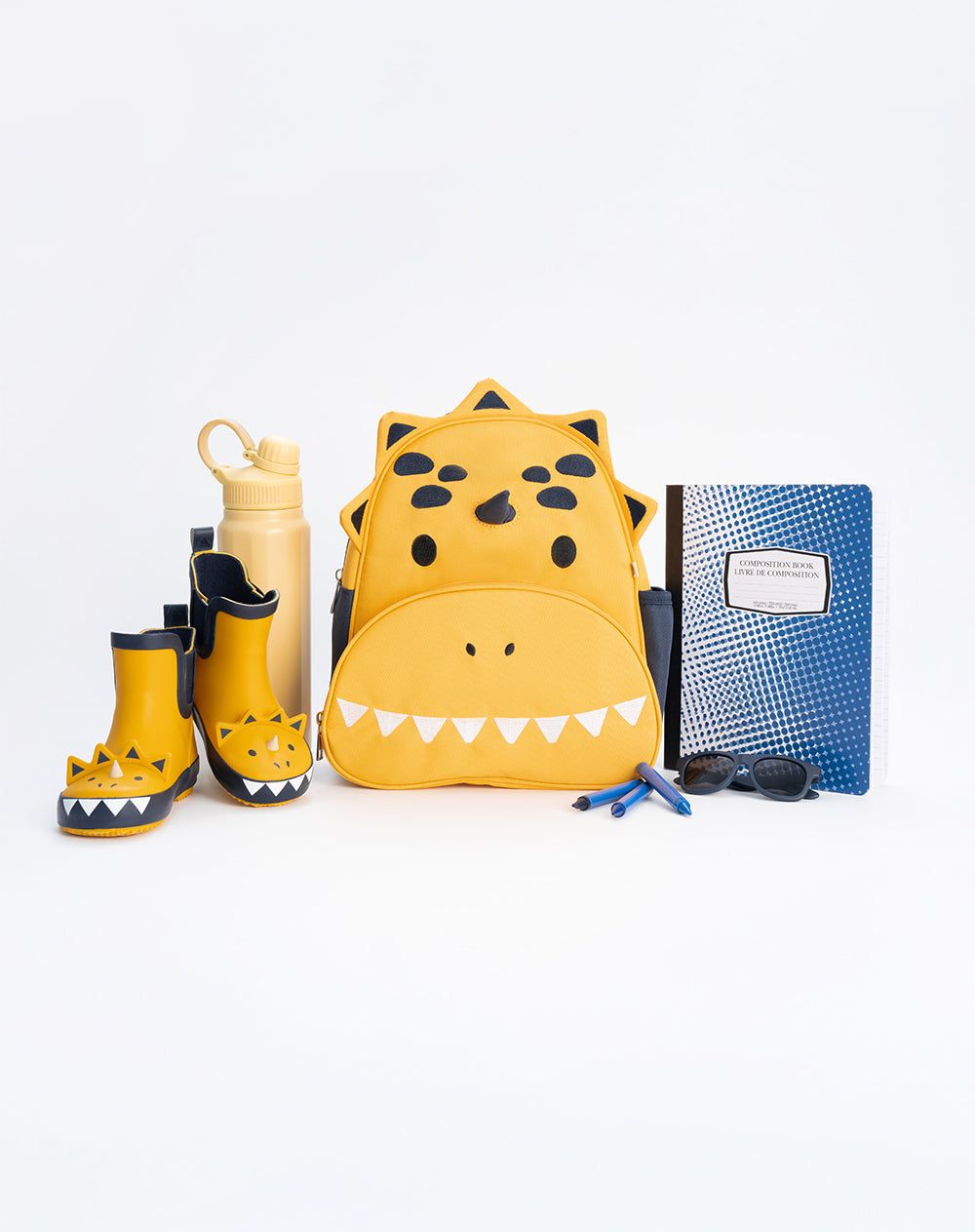 Morral de dinosaurio amarillo niño