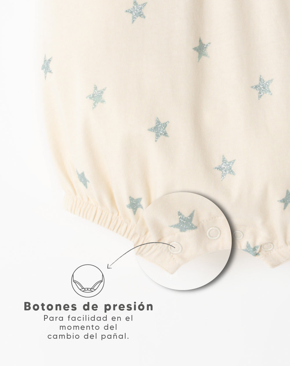 Enterizo loose fit beige estampado