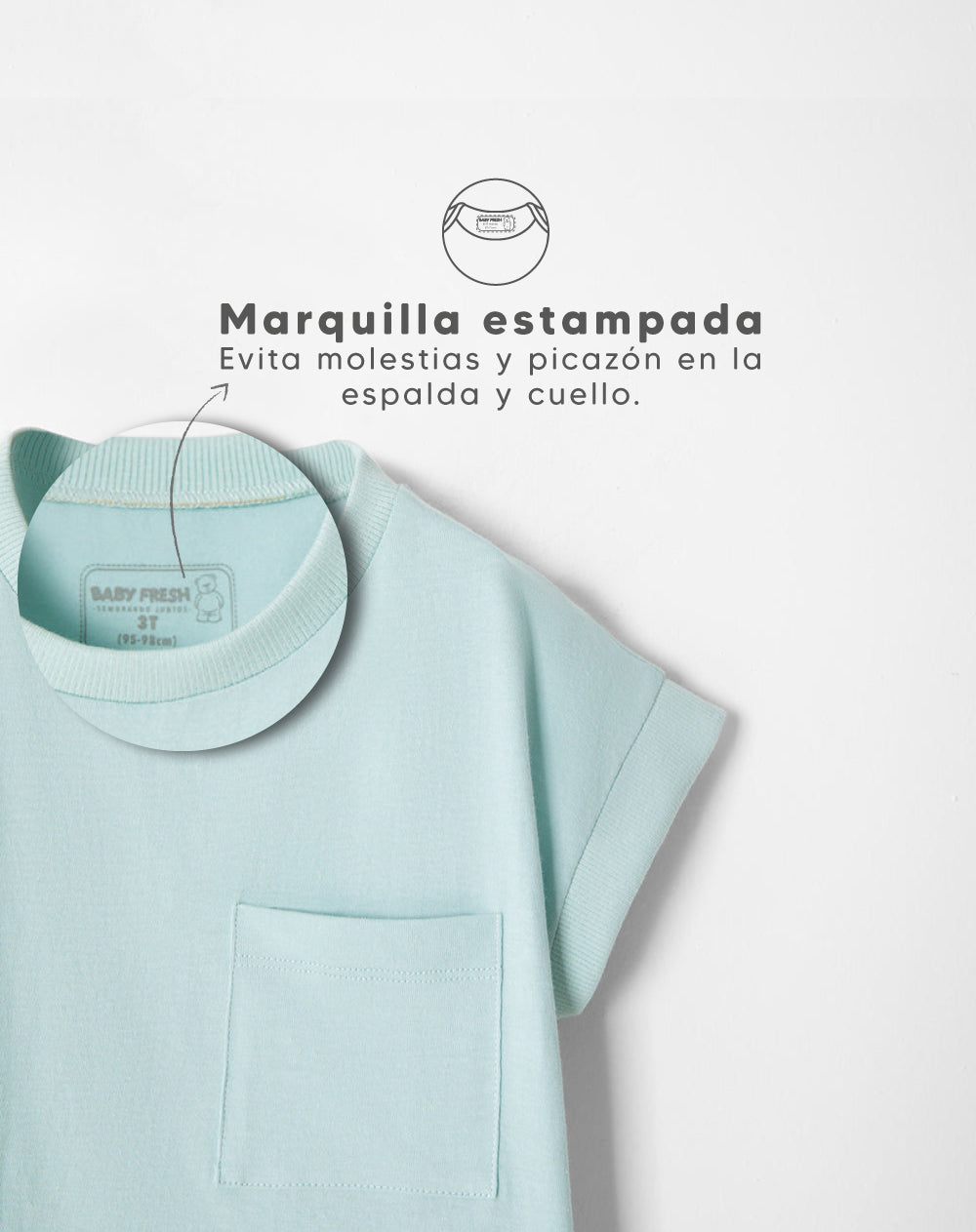 Camiseta algodón azul niña