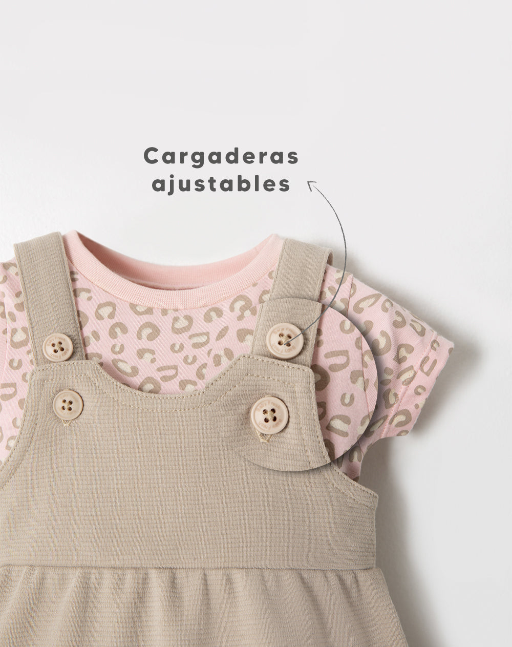 Conjunto bebé niña body + vestido algodón