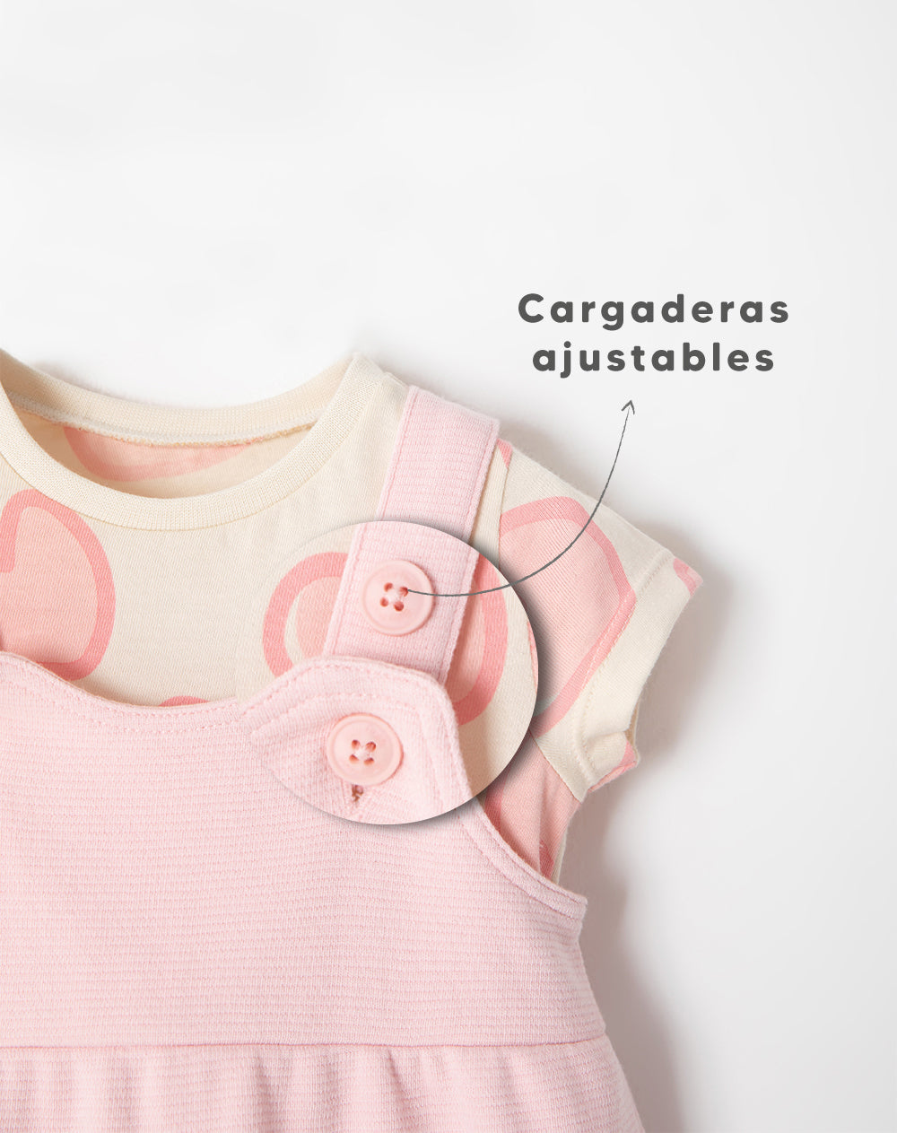 Conjunto body + vestido algodón bebé niña