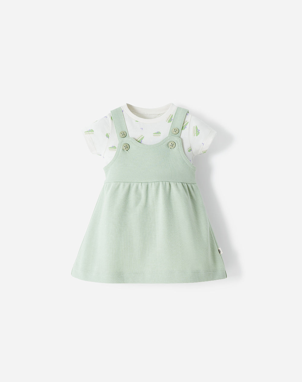 Conjunto body + vestido algodón bebé niña