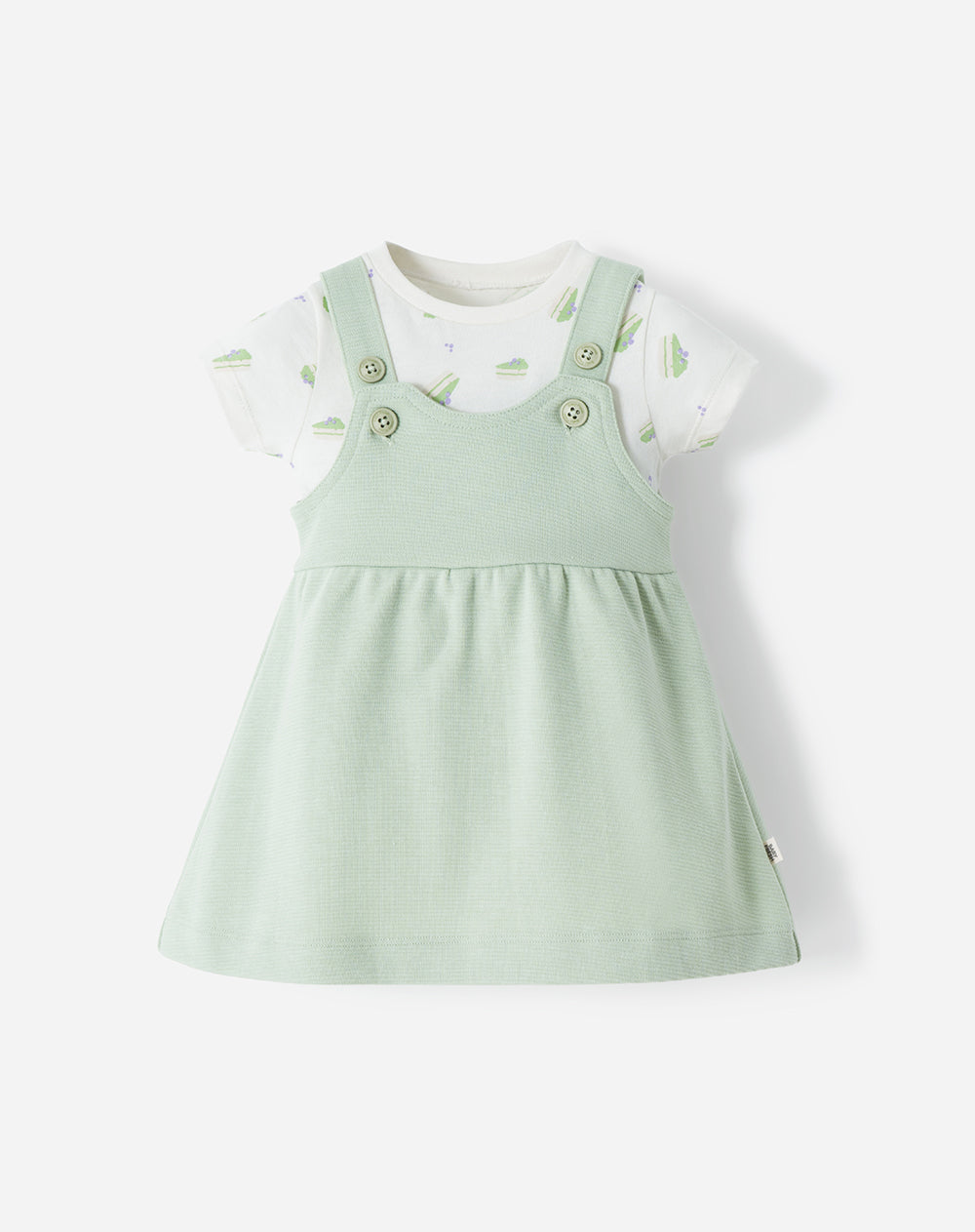 Conjunto body + vestido algodón bebé niña