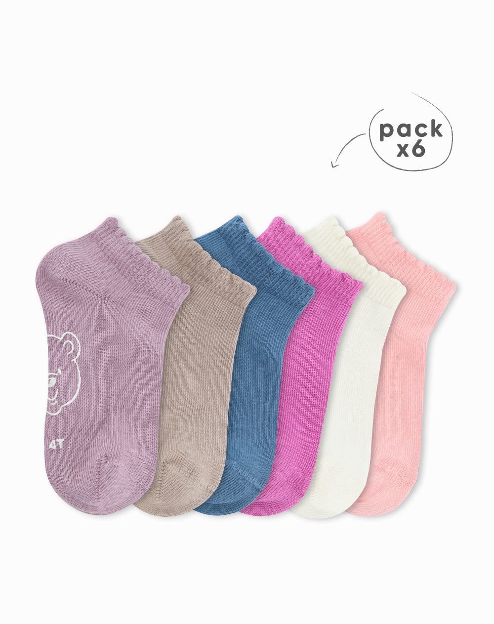 6 pares de medias tobilleras surtido