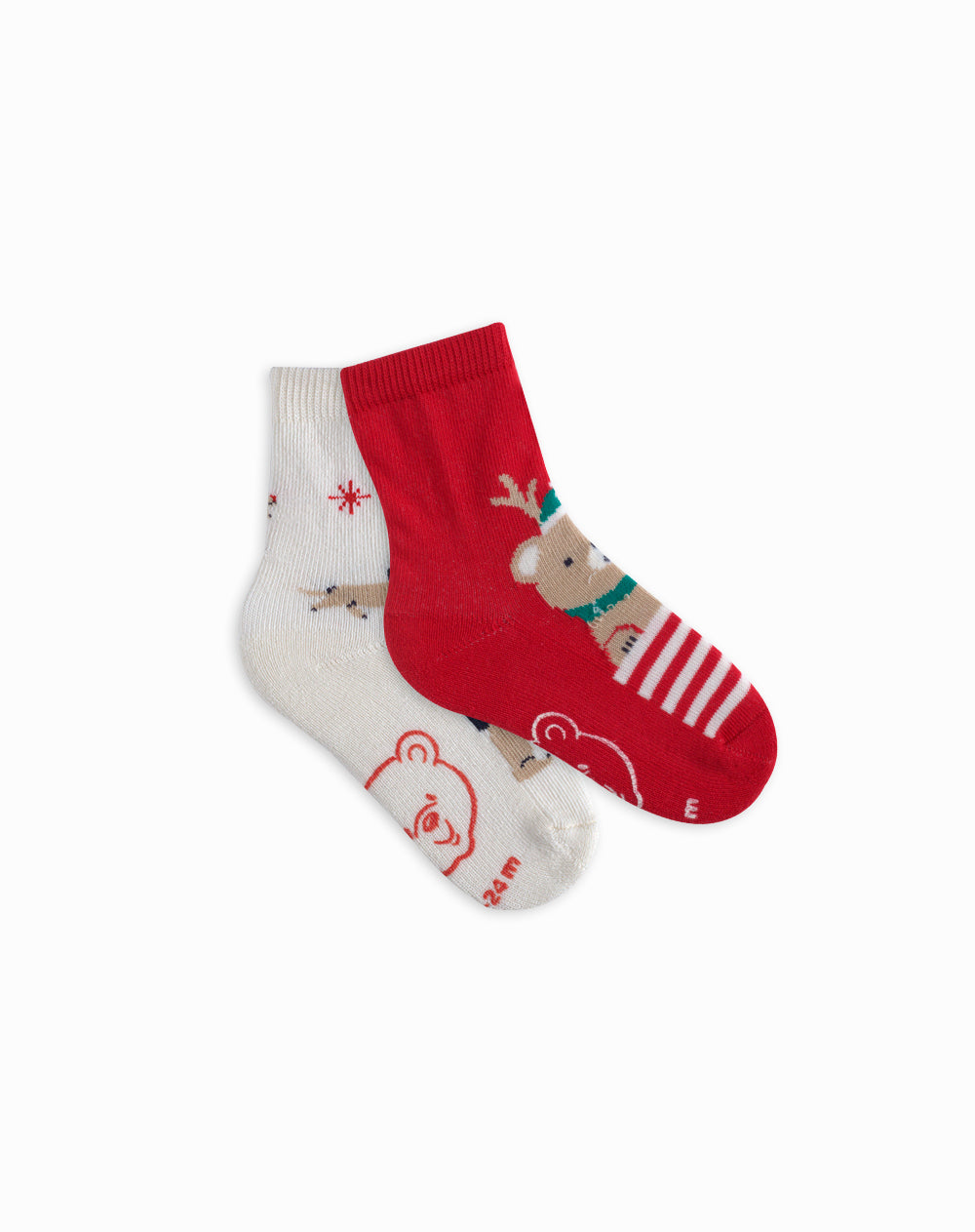 Medias bebé unisex algodón largas pack x2 surtido