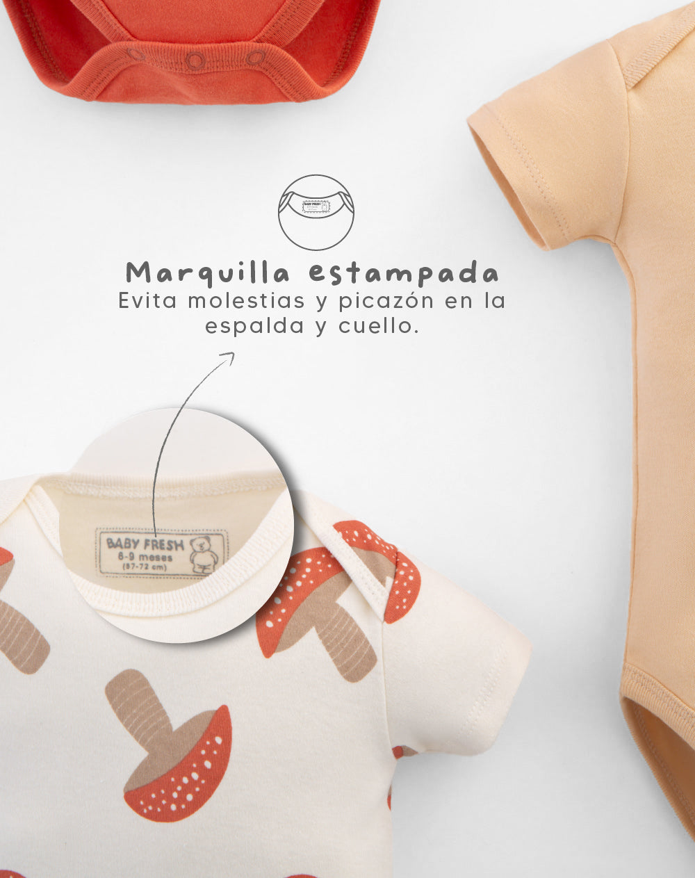 5 bodys cuello redondo manga corta surtido