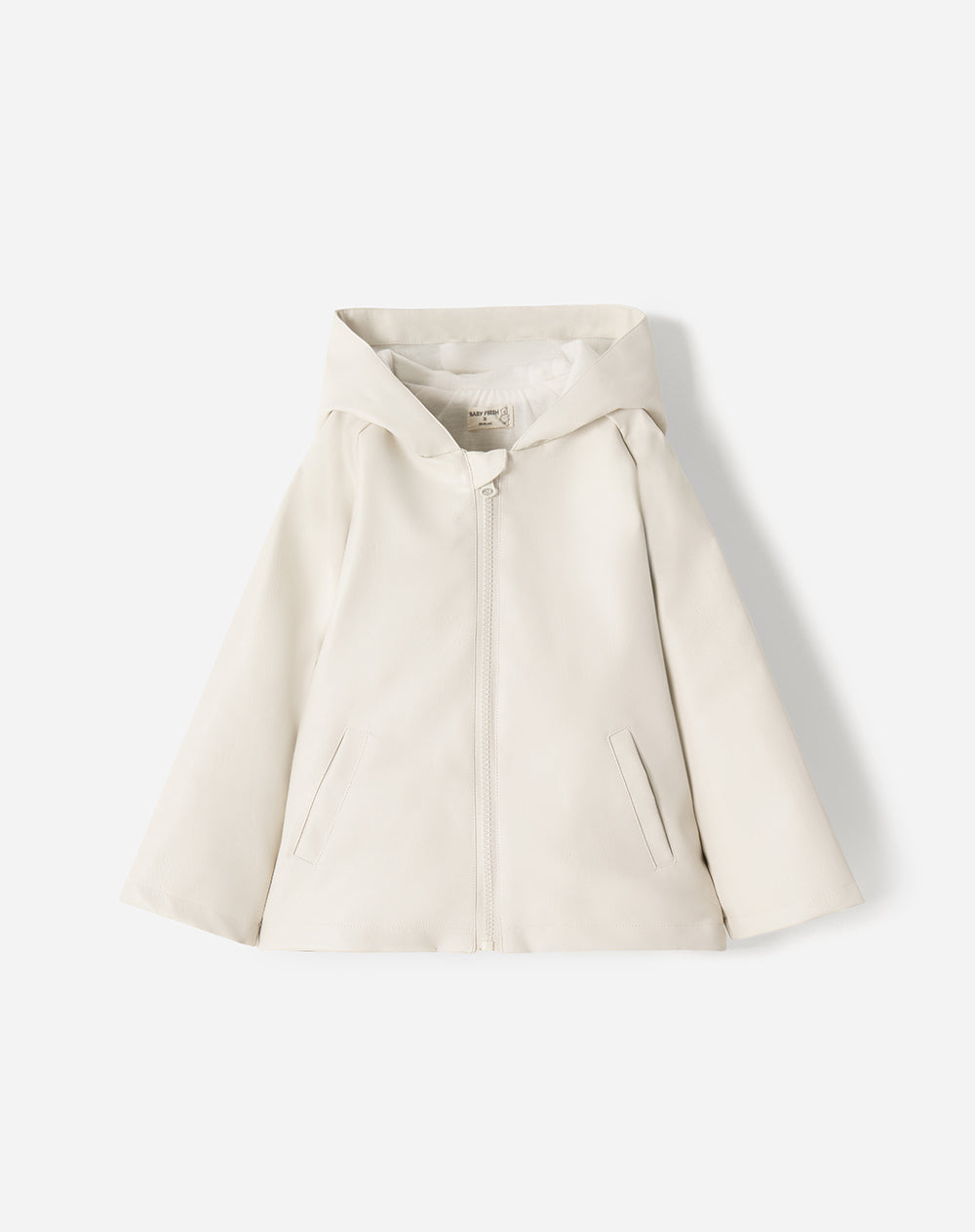 Chaqueta regular fit con capucha crema