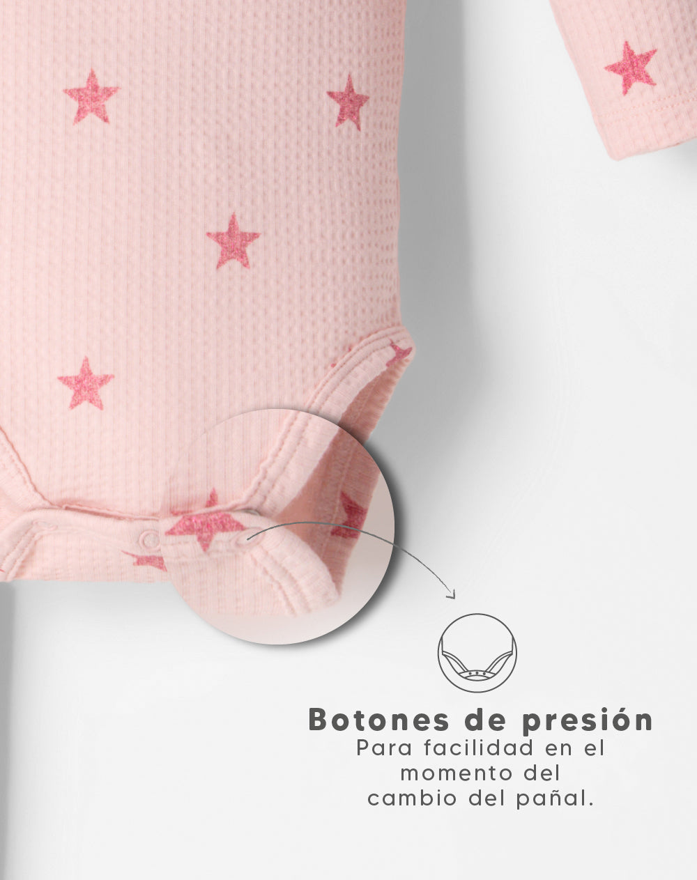 Conjunto bebé niña body + pantalón acanalado rosa estampado