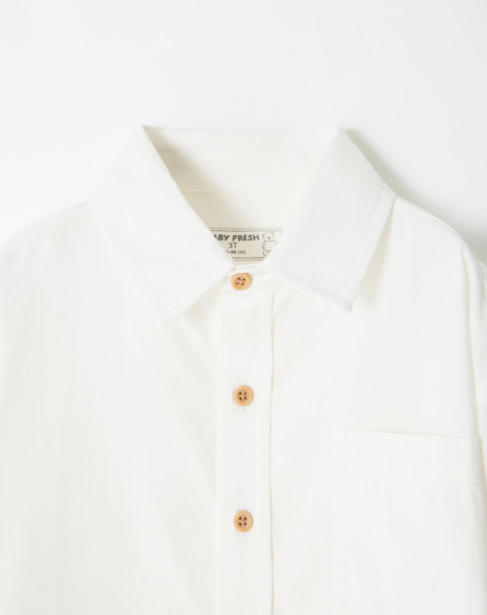 Camisa manga larga regular blanca niño